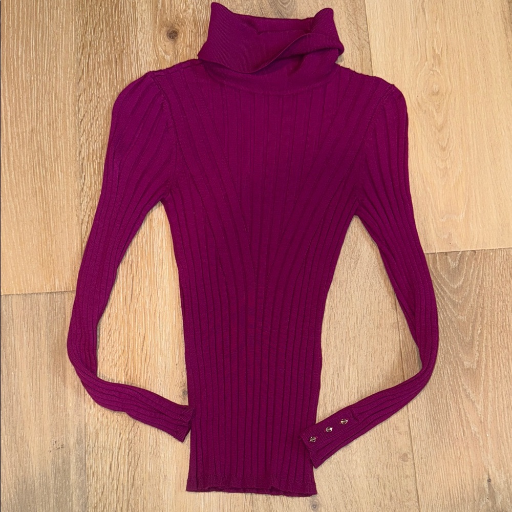 White House Black Market Fuchsia Turtleneck Sweater
